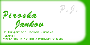 piroska jankov business card